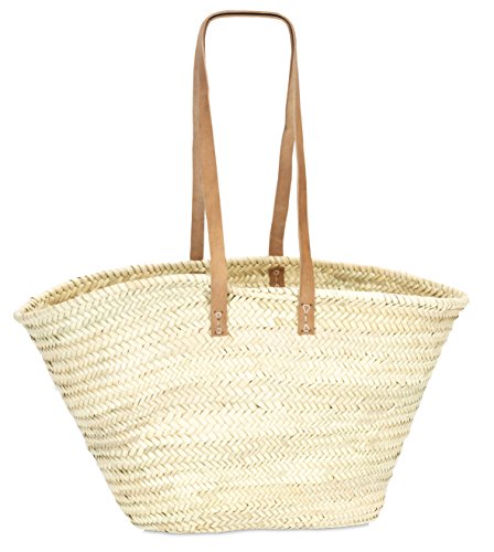 Adam Schmidt Korbwaren Tasche, Korbtasche, mit 2 Henkeln, aus Palmblatt, Maße: 530 x 260 x 330 mm, natur