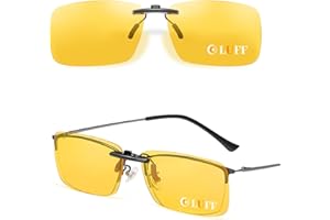 LUFF Polarisierte Nachtsichtbrille Clip auf für verschreibungspflichtige Brillen-gute Clip-Stil nachtfahrbrille für Myopie Brille im Freien/Fahren/Angeln