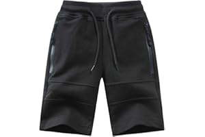 SHENGWAN Pantalones Cortos Deportivos Niño Casuales Shorts de Verano con Bolsillo Cremallera