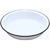 Traditional Circular Round 24cm Falcon White Enamel Pie Dish (Single)