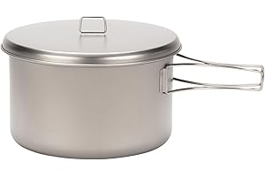 Snow Peak Titanium Cook & Save, Grey, 2 litres, ultralightweight cooking pot with titanium lid, for camping & outdoors, with additional plastic lid for storage and mesh carry sack