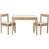 Ikea Latt &Ccedil;ocuk Masası ve 2 Sandalye Beyaz &Ccedil;am 501.784.11