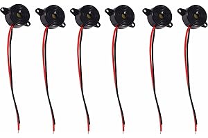 NONBRANDED 6 Pezzi Elettrico Buzzer,Buzzer Elettrico Piezo,Allarme Sonoro Elettronico,Adatto per Antifurto di Auto, Biciclette, Cancelli e Casseforti (Nero)