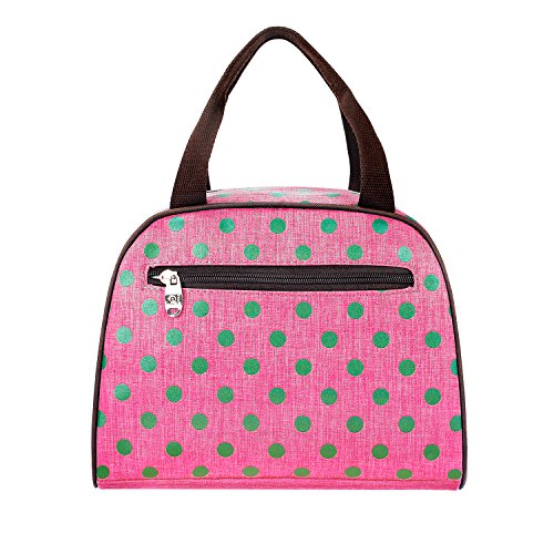 Vakoo Lunch Bag Lunchbox Tasche Cool Kühltasche Picknicktasche Isoliert Thermotasche für Camping, Picknick (Rosa) - 3