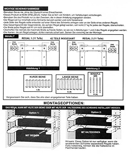 Gewürzregal Küchenregal beliebig verstellbar Regal für Küchenschränke - 2