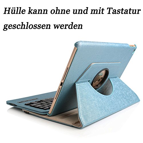 boriyuan Apple Ipad Air 2 Leder Case Schutz Tasche Cover mit Bluetooth Tastatur (Deutsche QWERTZ) - 4