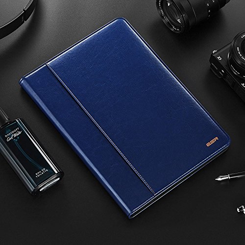 Neues iPad 9.7 2017 Hülle, ESR® Intelligent Bildserie Cover Unternehmen Stil Case PU Ledertasche mit Auto aufwachen / Schlaf Funktion Schutzhülle für Neue iPad 9.7 Zoll 2017 (Blau) - 9