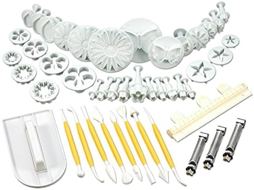 Modelling Tool Set, Christmas Cutters Set, Ejector Punch + Modelling + smoother + border decoration fondant marzipan Icing Cake Cupcake Decoration