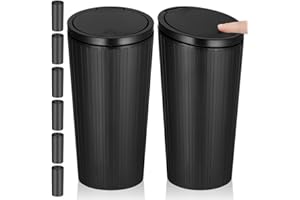 XHYASD 2 Stücke Auto Mülleimer mit Deckel, Mini Auto Mülleimer Getränkehalter, Tragbare Automülleimer für Autos Zuhause Büro mit 6 Rollen Müllbeutel