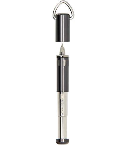 Mini Penna A Sfera In Titanio Puro Con Meccanismo Bolt Action, EDC Portachiavi, 2 Ricariche Incluse, In Elegante Scatola Regalo - 6