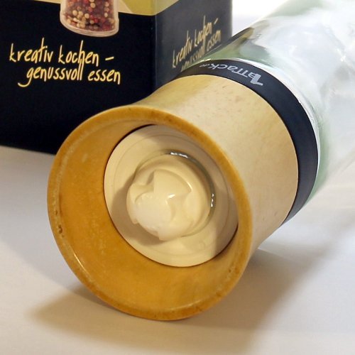 Pfeffermühle Salzmühle Gewürzmühle unbefüllt mit Keramik Mahlwerk in Geschenk Verpackung – 230ml – Höhe 20.5cm – holz - 3