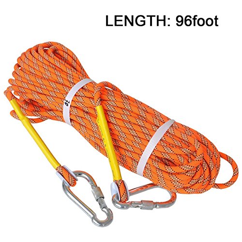 LUOOV 10M(32ft) 20M(64ft) 30M (98ft) 50M (160ft) Climbing Rope,Rock Climbing Rope,Static Rope,Diameter Climbing Rope (Yellow, 20m-64ft)