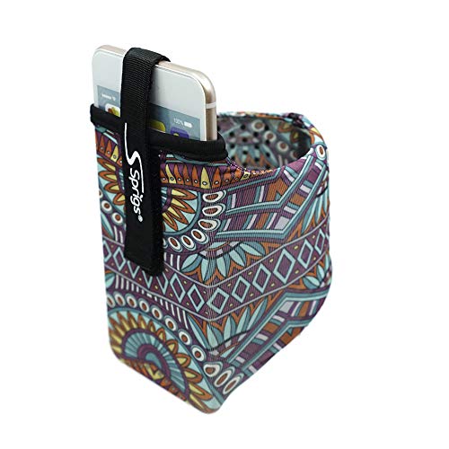 Sprigs Armband for iPhone 11/x/xr/8/7 Plus, Galaxy S10/S9, Google Pixel 4. Lightweight & Comfortable Running Armband, Stretches to Fit All Phones with Case - Rise, Medium