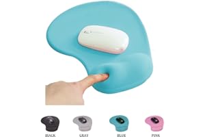 SHESHY Mouse Pad Gel, Mouse Mat with Wrist Rest - With Convenient Gel Wrist Support - Non-slip Rubber Base, Ergonomic, Gray/Black/Pink/Blue