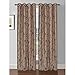 Produktbild Fenster Elements Florabotanica Bedruckte Kunstseide Extra Breit Tülle Vorhang Panel, schokoladenbraun, 54 x 90