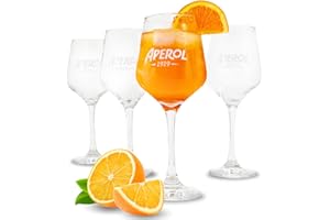 MAXITO Copas Aperol Spritz ∣ Set de 4 ∣ Diseño moderno para copas de cóctel ∣ Ideal como set de regalo Aperol Spritz ∣ Regalo Aperol ∣ Set de copas para beber