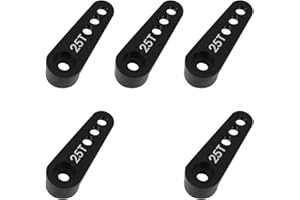 WANGCL 5 Stück 25T Servo Hupe Aluminium Servo Horn Arm 28mm für 1/10 RC Car RC Crawler Monster Trucks kompatibel mit FUTABA GM995 GM996R Servo – schwarz