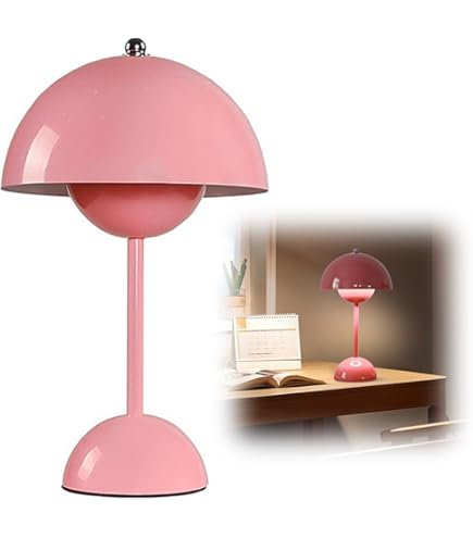 Luxus Draadloze Tafellamp Oplaadbaar - Sara - Rosé - 21cm - Decoratieve