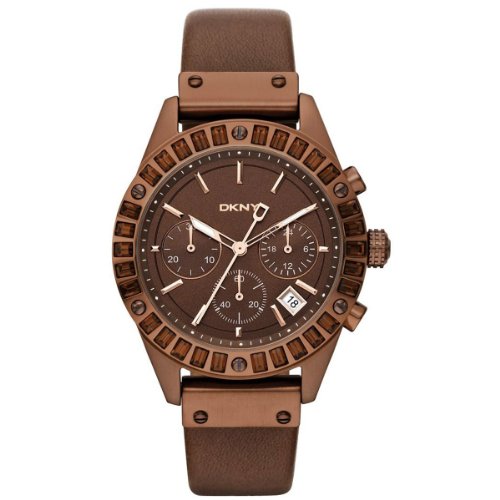 DKNY Damen-Armbanduhr Chronograph Quarz Leder NY8654