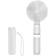 Jsdoin Hand Held Fan, Portable Handheld Fan with 3 Speeds, USB Rechargeable Foldable Travel Fan with Power Bank Desktop Fans with Lanyard for Home Travel Office Outdoor(White)