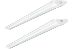 Sararoom 2Pack 30W 3ft 90cm LED Batten Light, 3000LM 6500K Daylight Linkable LED Tube Light, Link Max 12 Lights, Hanging or Surface Mount Strip Light for Garage, Office, Workshop, Bedroom, Kitchen