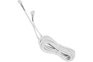 Kafuty Cable de Cobre Flexible de 5 núcleos 0.3mm² Redondo 15m Transmisión Estable con 2 Conectores de Cable para Sistema de videoportero