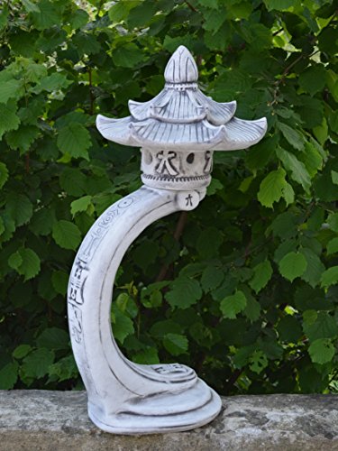 Herrliche große Steinlaterne Rankei Steinlampe aus Steinguss, frostfest - 4