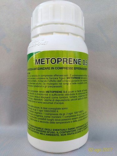 Blueline metoprene 0.5 compresse per la prevenzione delle zanzare Tigre Tipo flubex (Anche zanzara Tigre) Confezione da 10 compresse LARVICIDA