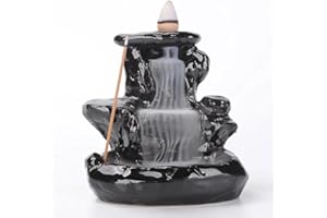 MIKVAR Backflow Incense Cones Burner Waterfall, Ceramic Incense Holders for Home Aromatherapy, Relieve Stress & Creating a Relaxing Ambiance (#9)