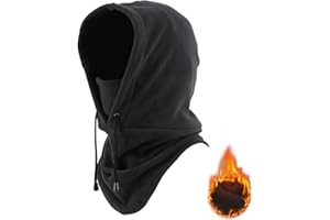 SEFIRST Cagoule Coupe-Vent Masque De Ski, Cagoule Polaire Hiver Multifonction, Chaud ＆ Couvre-Visage Respirant pour Homme Femme, Masque Cache-Cou Neck Gaiter pour la moto Cyclisme, Noir, Taille unique