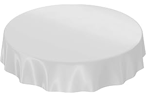 ‎ANRO ANRO Wachstuchtischdecke Wachstischdecke Tischdecke abwaschbar Uni Glänzend Hellgrau Schnittkante Rund 140cm