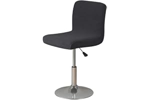 ACESOME ㅤ ACESOME Dining Chair Cover, 1/2 Set of Bar Chair Covers, Bar Stools Slipcovers with Backrest Cover Stretch Chair Cover, Back Chair Bar Stool Chair (No Chairs), Washable Chair Slipcovers (1, Black)
