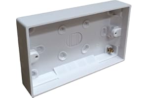 Mr Gadget's Solutions Surface Mounted Back Box 25mm Wall Pattress Double 2 Gang Electrical Socket