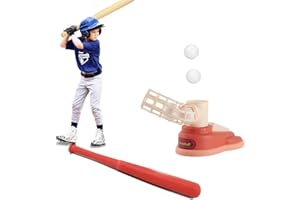 COO11 Kids Baseball Bat and Ball Pitching Machine, Automatic Baseball Launcher,Safe Play Outdoor Training, Lightweight, Soft Grip, Suitable for 3+Years Kids