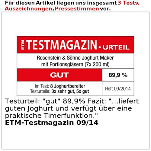 Rosenstein & Söhne Joghurt Maker mit Portionsgläsern (7 x 150 ml) - 5