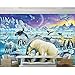 Produktbild Pmhhc Personnalisé Peintures Murales De Papier Peint Ice-Cold Killer Whale Penguin Ours Polaire Animal Peinture À L'Huile De Chambre D'Enfant 3D Wallpaper-400X280Cm