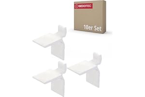 Gedotec - Supporto per mensole in metallo da appendere in binario, sistema di fissaggio in acciaio zincato, 10 pezzi