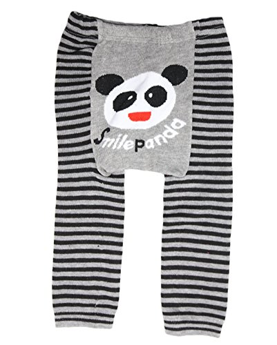 Instylewear Boy Girl Baby Unisex Kids Toddler Cotton Blend Tights Leggings Pants Trousers Smiling Panda Grey 6-12 Month