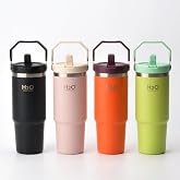 Deconox Paslanmaz &Ccedil;elik Termos Matara - 900 ML (1 Litre) Kapasiteli, Pipetli ve Emzikli &Ccedil;elik Suluk (4 Renk Se&ccedil;eneği) (PEMBE)