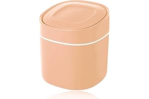 ACONDE Tischmülleimer, Papierkorb mit Deckel, Klein Mülleimer Büro für Bad, Küche, Büro, Tragbar Abfallbehälter, Rosa