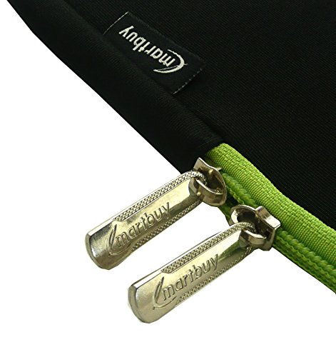 Emartbuy® Schwarz / Grün 12.5 – 14 Zoll Wasserdicht Neopren weicher Reißverschluss Kasten Mit Grün Interieur und zip for Lenovo ThinkPad X1 Carbon 14 Zoll Ultrabook ( 12.5 – 14 Zoll Notebook ) - 3