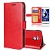 Produktbild CaseFirst Huawei Honor 6A Case, Huawei Honor 6A Wallet Case, Leather Cases, Premium Slim Leather Wallet Back Case with Credit Card ID Holder Protective Cover for Huawei Honor 6A,Red