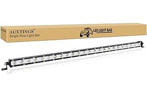 AUXTINGS 25 inch 120W Slim Single Row LED Light Bar Spot Flood Beam 12V 24V Driving fog lights with Mounting Bracket For Off Road ATV UTV SUV