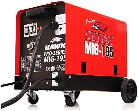 Hawk 195 Gas &amp; No Gasless Flux Solid Wire Feed Mig Weld Welder Welding Machine