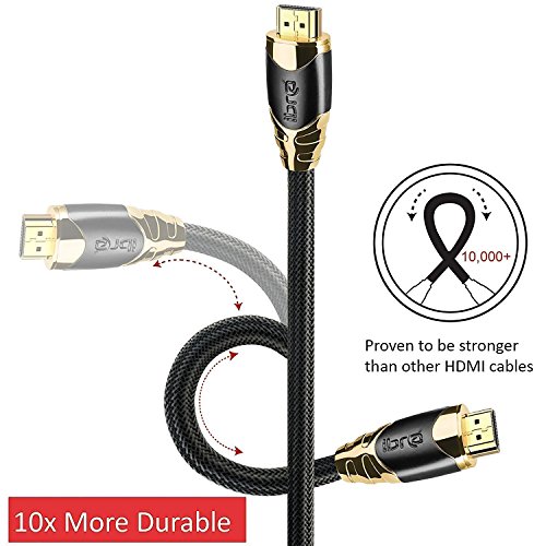 HDMI Kabel / kompatibel mit HDMI 2.0a/b 2.0 1.4a Ultra HD 4K 3D Full HD 1080p 2160p HDR ARC Highspeed mit Ethernet – 1m IBRA BLACK GOLD - 5