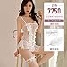 Produktbild Underwear hall Sexy Dessous Spitze Strampler Uniform Perspektive Passionsanzug kurzen Rock weibliche Sinn Kleidung 7750, weiße reine Strampler + Federn + Spitze Beinring