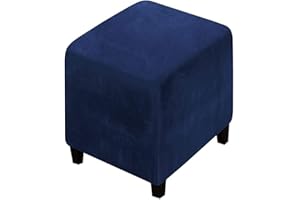 ELYSYSRL Copri Pouf Quadrato/Rettangolare Elasticizzato, Spandex Copertura Dell'Ottomano 50x50/80x80/40 x 40/90x90 Cover Moderna Copri Poggiapiedi Poltrona per Soggiorno, Morbido Lavabile Fodere per Sgabello (