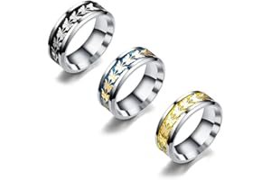 HMCEY 3 Stück Titan Anti-Angst Spinner Ringe für Frauen Männer Ring Damen Stress Ringe Roller Ringe zum Stressabbauen Edle Verlobungsringe, Freundschaftsringe