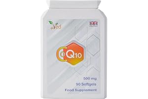 VED Coq10 Supplement for Adults, High Strength Q10 Coenzyme, Coenzyme Q10 Ubiquinol Co Enzyme, Supports Energy and Heart Health for Men and Women, 500mg 90 softgel.