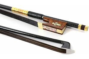 WUQIMUSC 4/4 full size violino Arco Forte luce Fibra di Carbonio Stick Snakewood Rana Arco Naturale capelli bel modello intarsio